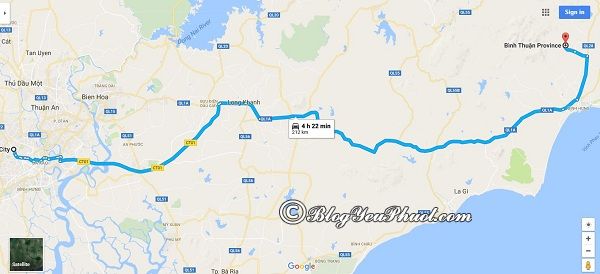 Bản đồ đường đi từ Sài Gòn đến Bình Thuận: Hướng dẫn đường đi và khoảng cách từ Sài Gòn tới Bình Thuận du lịch