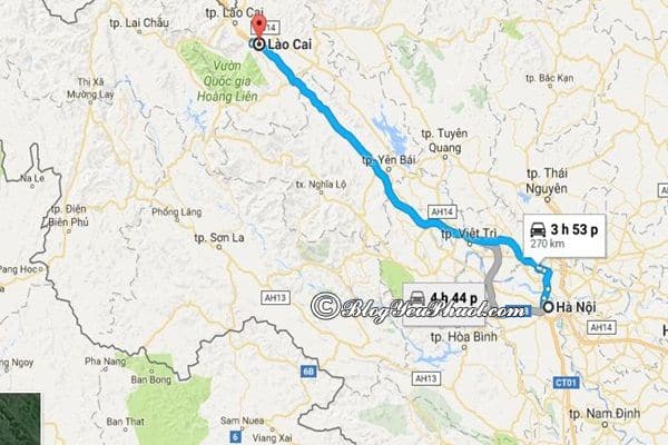 Bản đồ đường đi từ Hà Nội đến Lào Cai: Lào Cai cách Hà Nội bao nhiêu km, đi đường nào gần?