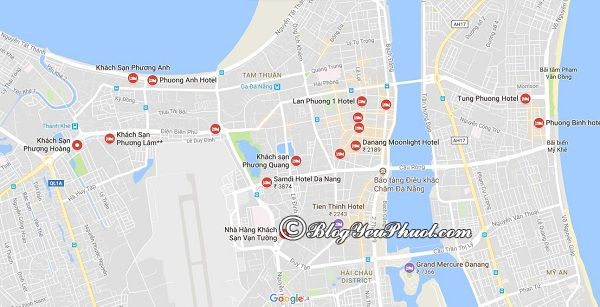 Bản đồ vị trí khách sạn Phương Đông Đà Nẵng: Khách sạn Phương Đông Đà Nẵng ở đâu?